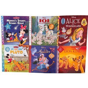 Disney Sticker Storybook Minnie Dalmatian Pluto Aladdin 40+ Stickers Lot of 6
